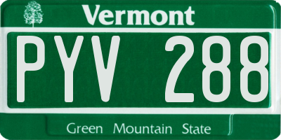 VT license plate PYV288
