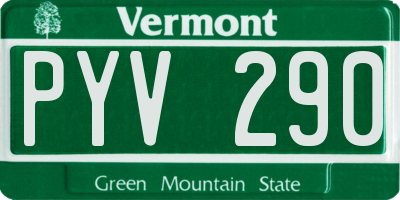 VT license plate PYV290