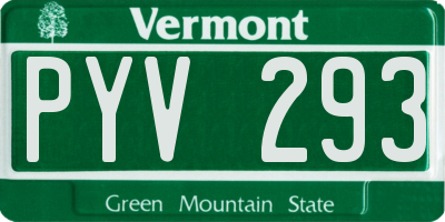 VT license plate PYV293