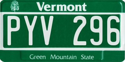 VT license plate PYV296