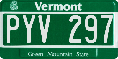 VT license plate PYV297