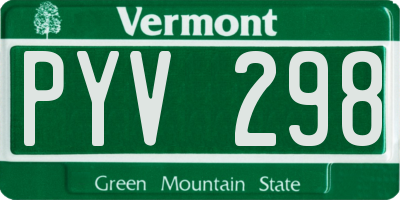 VT license plate PYV298