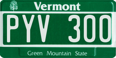 VT license plate PYV300