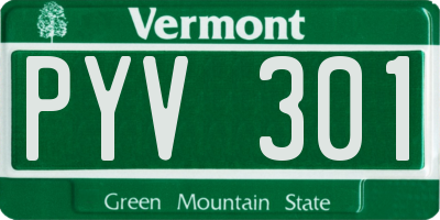 VT license plate PYV301
