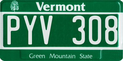 VT license plate PYV308