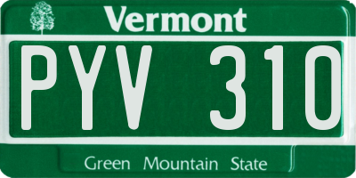 VT license plate PYV310