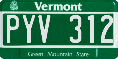 VT license plate PYV312