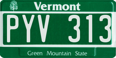 VT license plate PYV313
