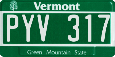 VT license plate PYV317