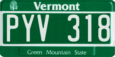 VT license plate PYV318