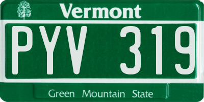 VT license plate PYV319