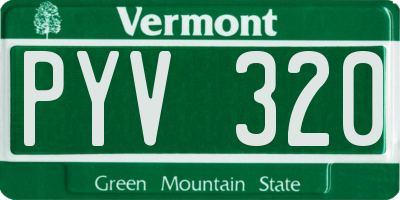 VT license plate PYV320