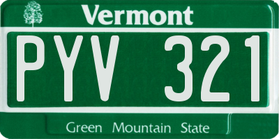 VT license plate PYV321
