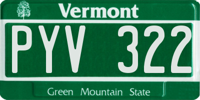 VT license plate PYV322