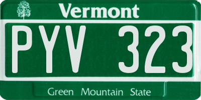 VT license plate PYV323