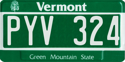 VT license plate PYV324
