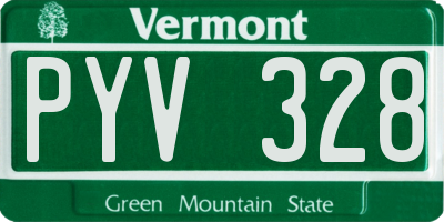 VT license plate PYV328