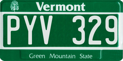 VT license plate PYV329