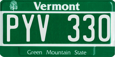 VT license plate PYV330