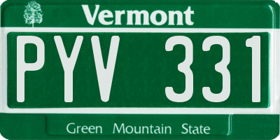 VT license plate PYV331
