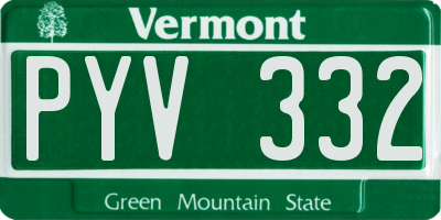 VT license plate PYV332