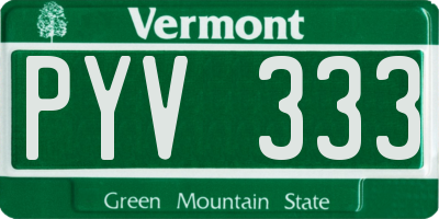 VT license plate PYV333