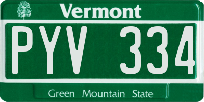 VT license plate PYV334