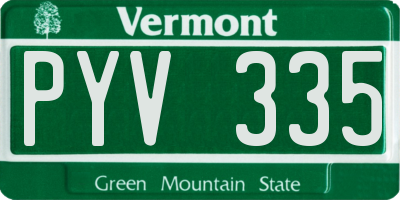 VT license plate PYV335