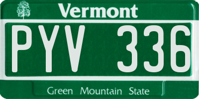 VT license plate PYV336