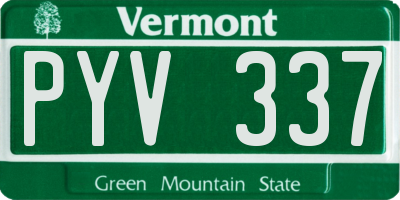 VT license plate PYV337