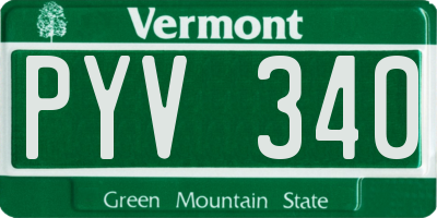 VT license plate PYV340
