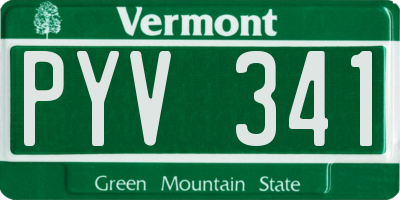 VT license plate PYV341