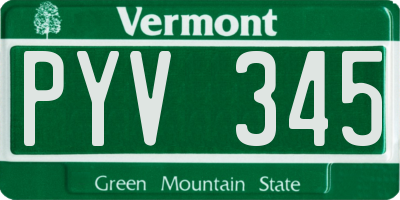 VT license plate PYV345