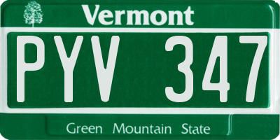 VT license plate PYV347