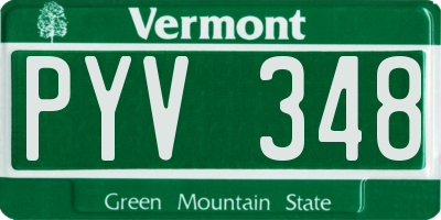 VT license plate PYV348