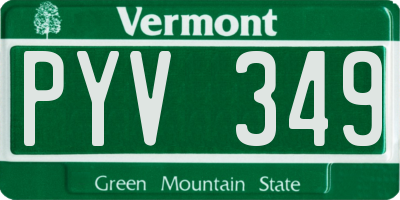 VT license plate PYV349