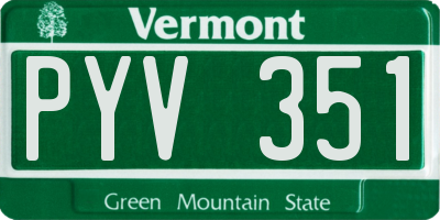 VT license plate PYV351