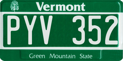 VT license plate PYV352