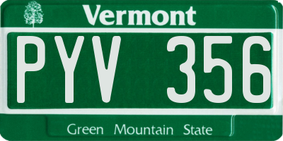 VT license plate PYV356