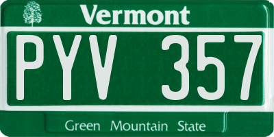 VT license plate PYV357