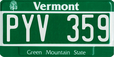 VT license plate PYV359
