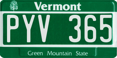 VT license plate PYV365