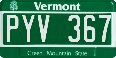 VT license plate PYV367