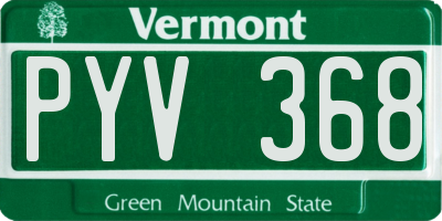 VT license plate PYV368