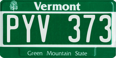 VT license plate PYV373