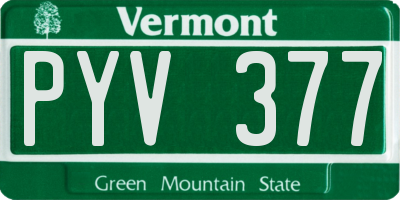 VT license plate PYV377