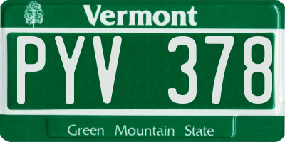 VT license plate PYV378