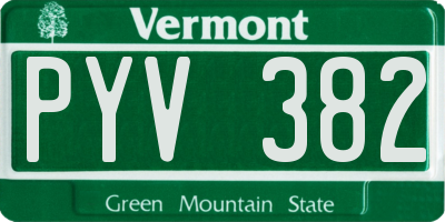 VT license plate PYV382
