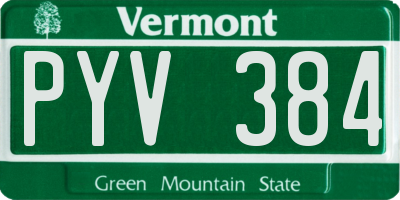 VT license plate PYV384