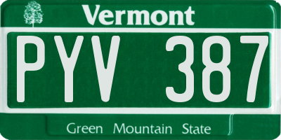VT license plate PYV387